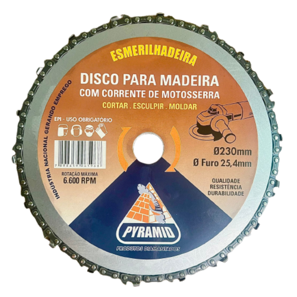 Disco Corrente Motoserra Profissonal 230mm furo 25,4 profissional Pyramid