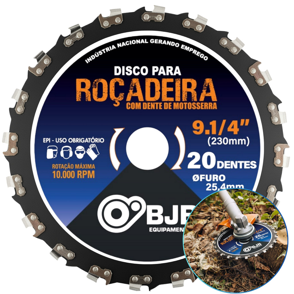 Lâmina Disco Dente Corrente Roçadeira Motoserra Furo 25mm