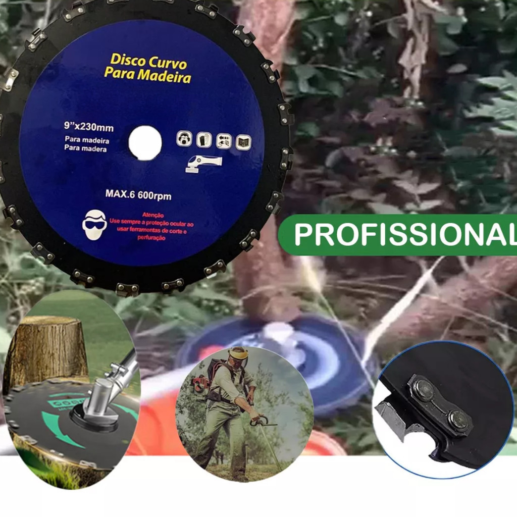 Lâmina Disco Dente Corrente Roçadeira Motoserra Furo 230mm