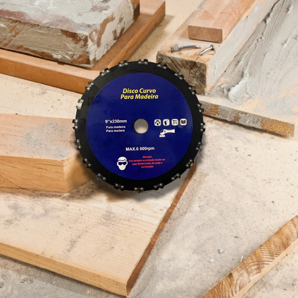Lâmina Disco Dente Corrente Roçadeira Motoserra Furo 230mm