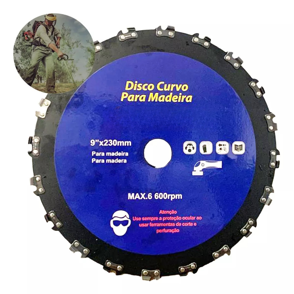 Lâmina Disco Dente Corrente Roçadeira Motoserra Furo 230mm