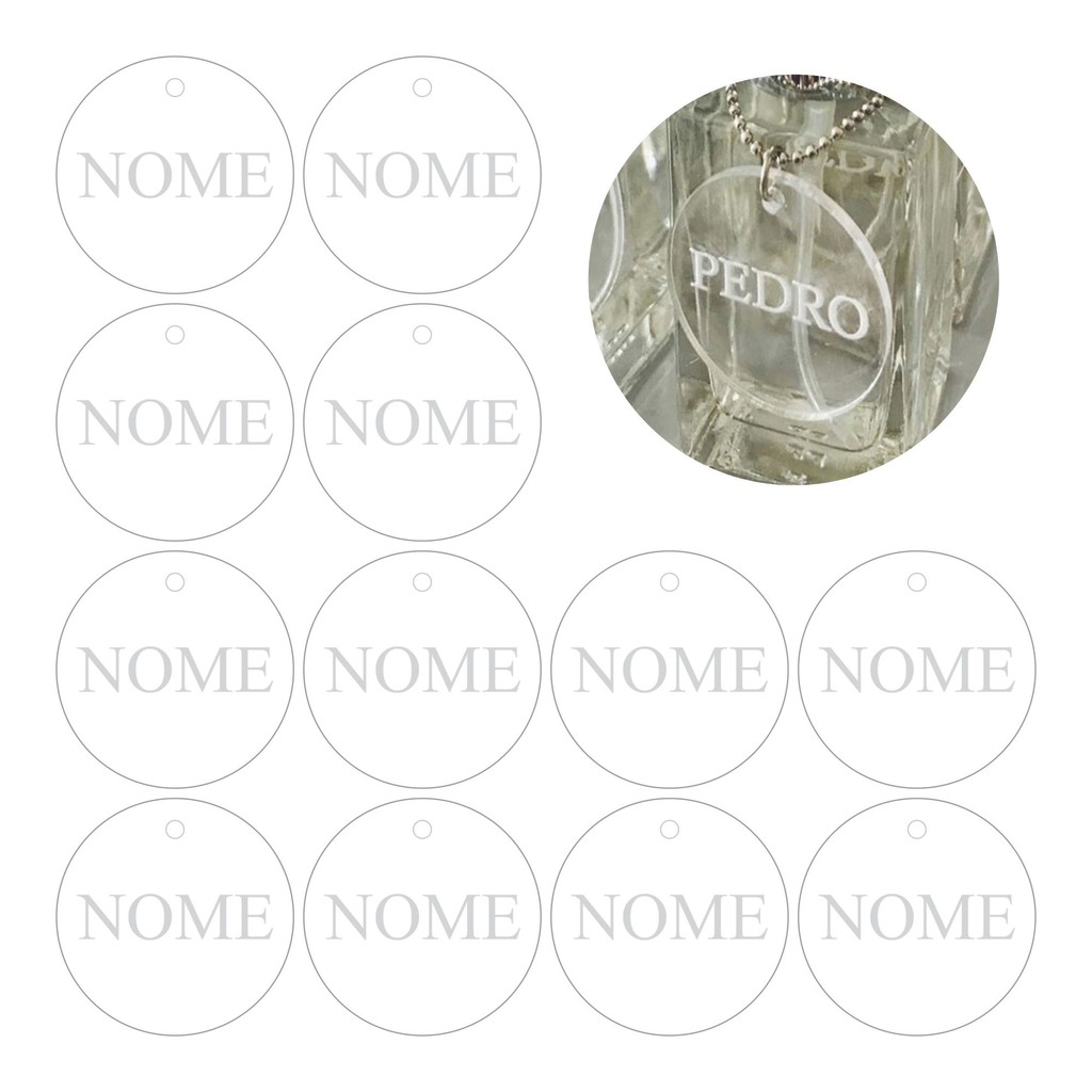 Medalha Tag Furo Corrente Lembrancinha Com Nome 4cm