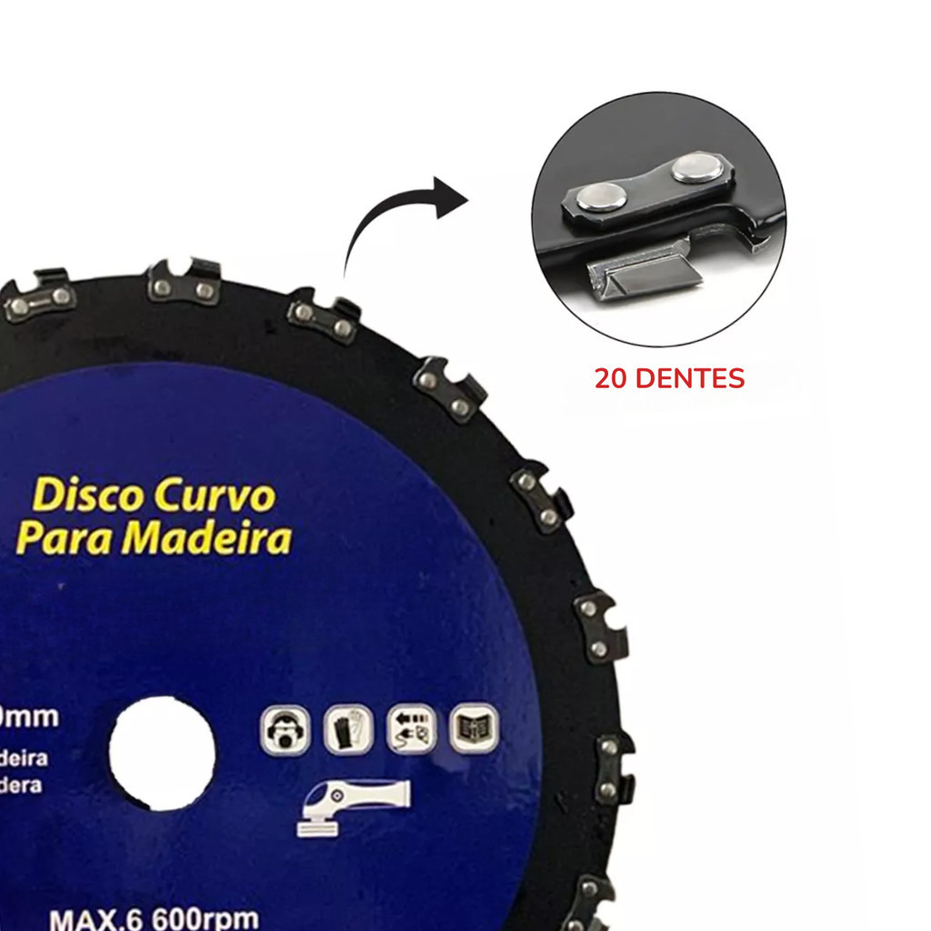 Lâmina Disco Dente Corrente Roçadeira Motoserra Furo 230mm