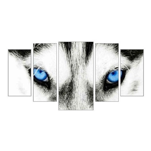 Quadros Decorativo 128x60 Olhar De Lobo Husky Lindo N3