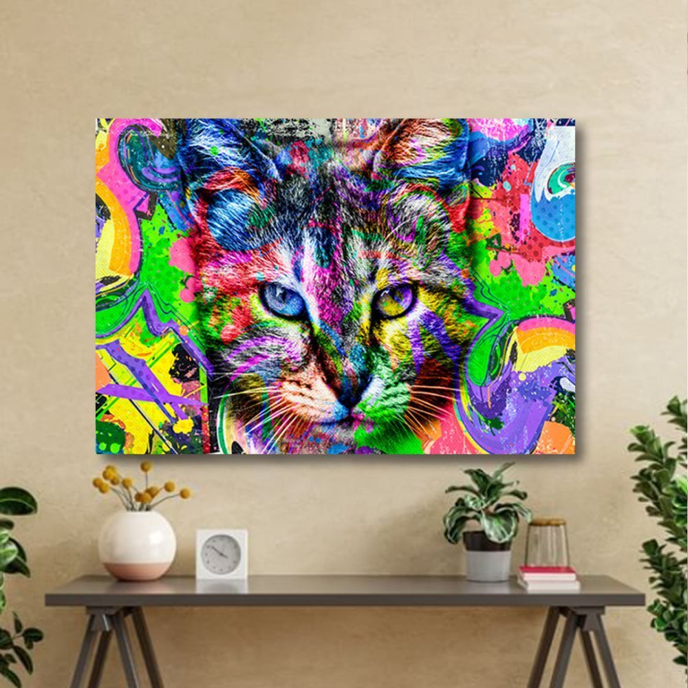 Quadro Decorativo GRANDE Alta Resolução Para Sala Quarto Escritório Quadro Olhar do Gato