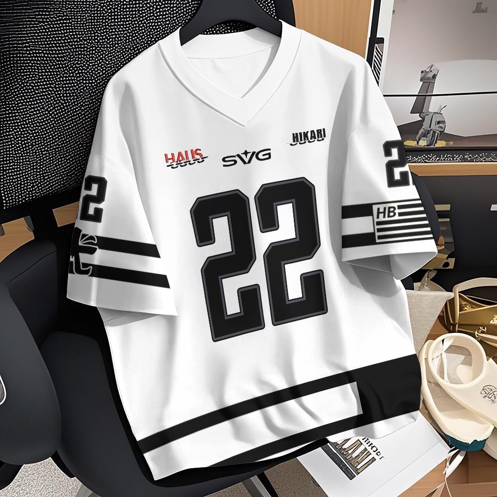 Jersey Grátis Personalizar Nome E Número NO . 22 Camiseta Branca Para Mulheres De Verão Sobre Tamanho Feminino Moda Casa