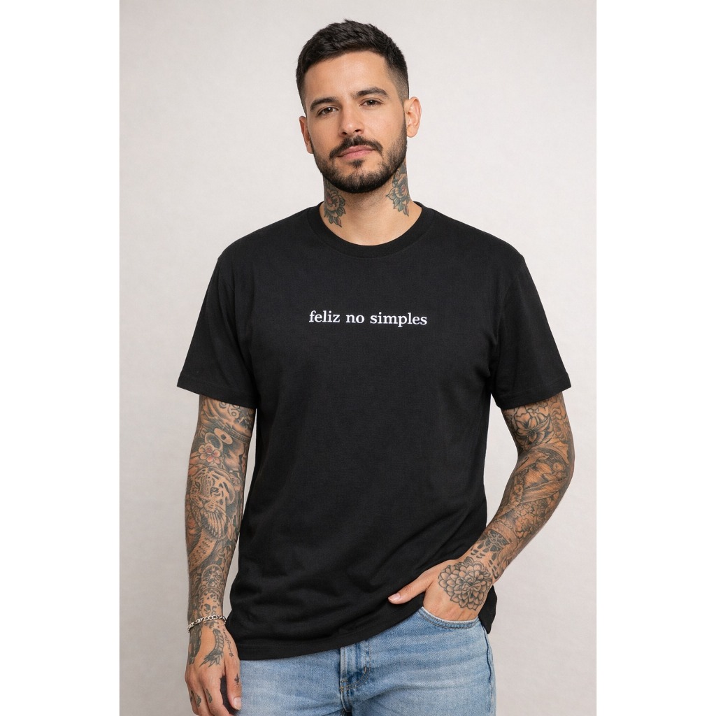 POLAR BEAR Camisa Basica Confortavel Algodao Estilo Ideal Para o Verao Estampado Feliz No Simples