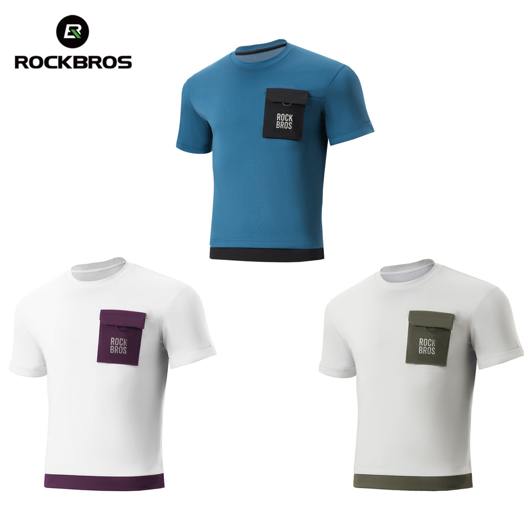 Camiseta Masculina ROCKBROS De Secagem Rápida Respirável Para Bicicleta , Camisa De Manga Curta Passeio De Verão , Panos