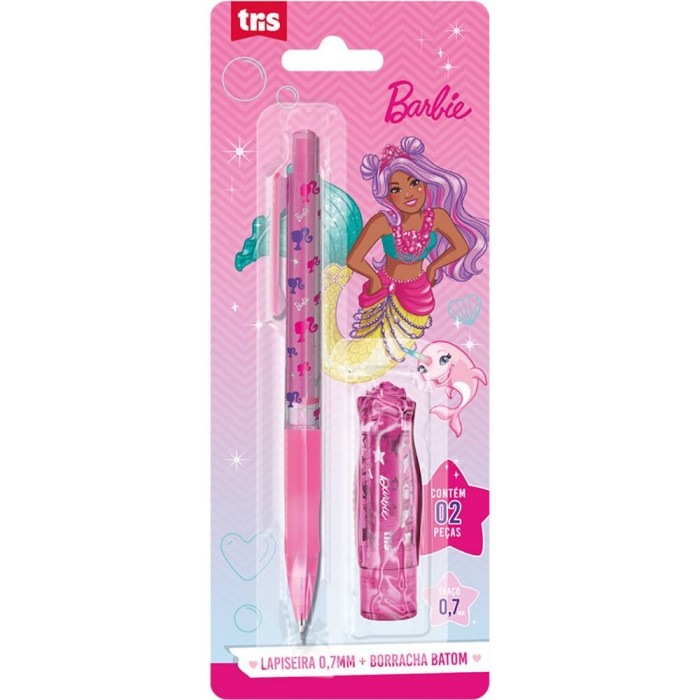 Kit Escolar Lapiseira 0,7mm e Borracha Batom Tris