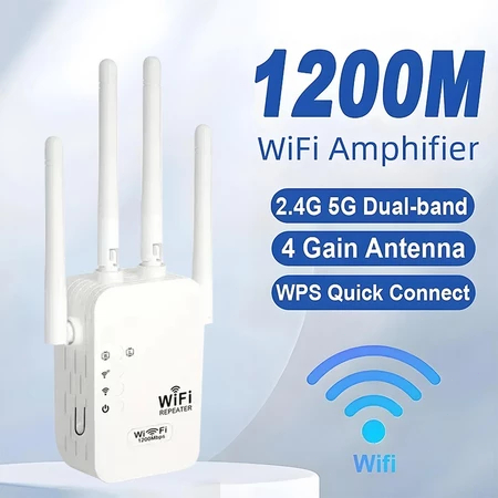Amplificador de Sinal WiFi Ultra Rápido 1200Mbps - Repetidor com Sinal Forte, 110V/220V Bivolt G8