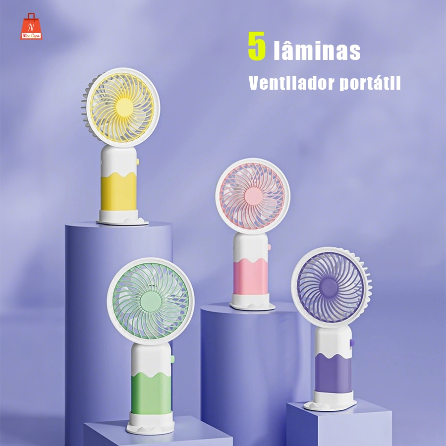 Ventilador portátil mini USB popular de verão bonito e compacto vento forte ultra silencioso bateria de 1200mAh