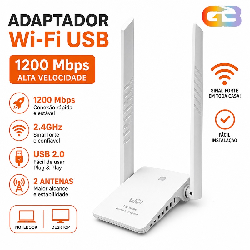 Repetidor Amplificador de Sinal Wi-Fi 1200Mbps 2.4GHz Ultra Rápido com Sinal Forte para Casa e Escritório AL-UW23D