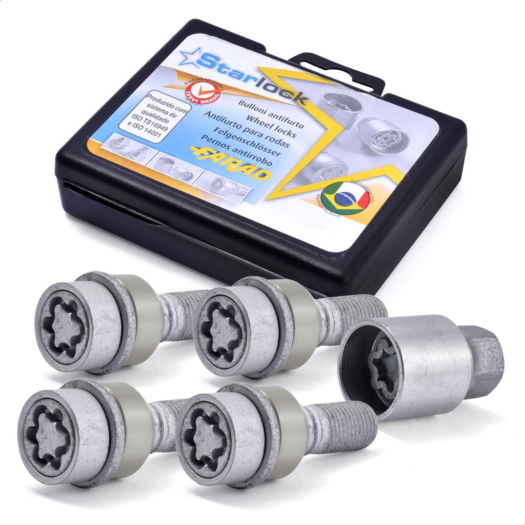 Antifurto Roda 4+1 Parafusos Farad Starlock Macan 2015 2016 2017 2018 2019 2020 2021 2022 2023 2024 2025 M14x1,5 29mm