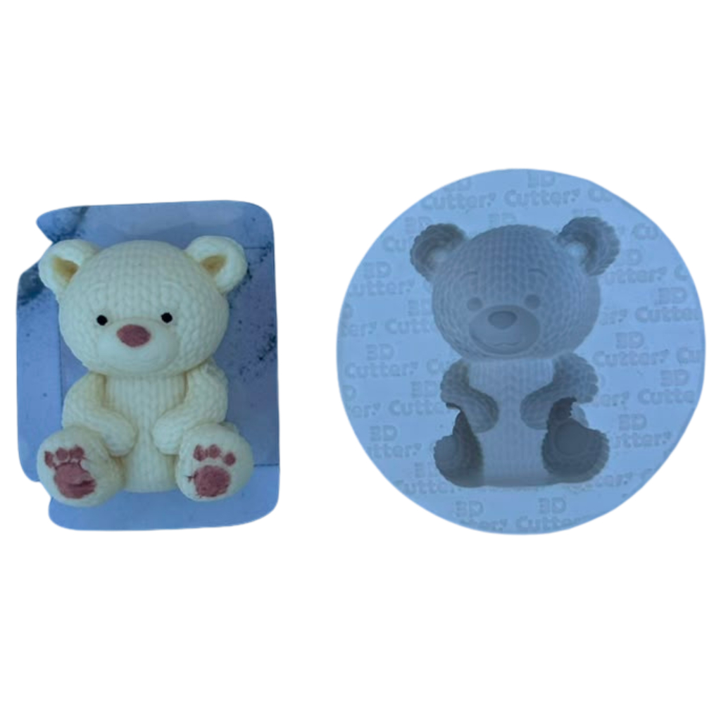 Molde de Silicone para apliques de Artesanato - Urso Tricô Simples