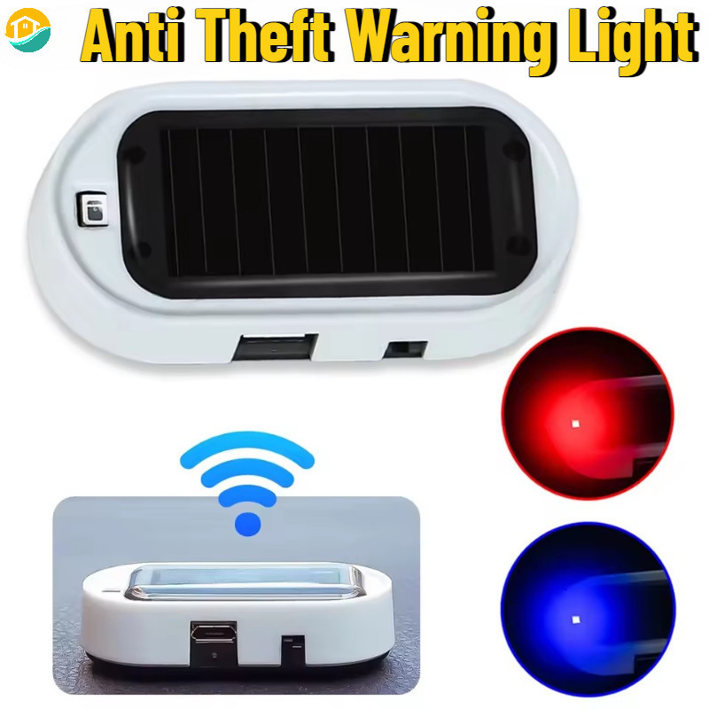 Luz De Advertência De Segurança Do Carro Movido A Energia Solar Alarme Simulado Aviso Sem Fio Anti-Roubo Lâmpada De Cuid