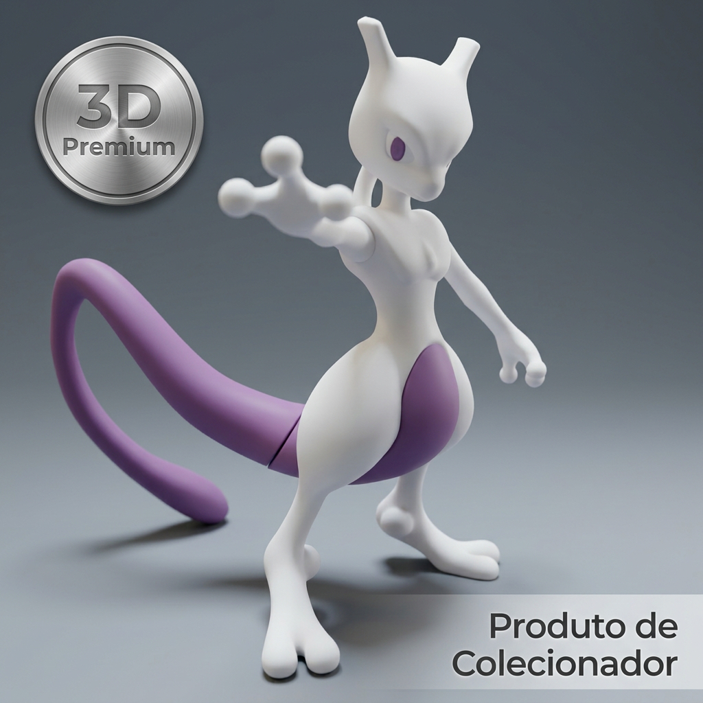Action Figure Pokémon Mewtwo Colecionável Estátua Impressão 3D Decorativo Geek Anime Presente Otaku Premium