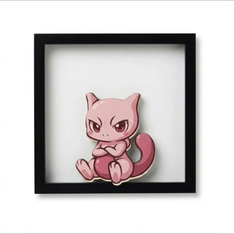 Quadro Decorativo Mewtwo Pokémon com Moldura