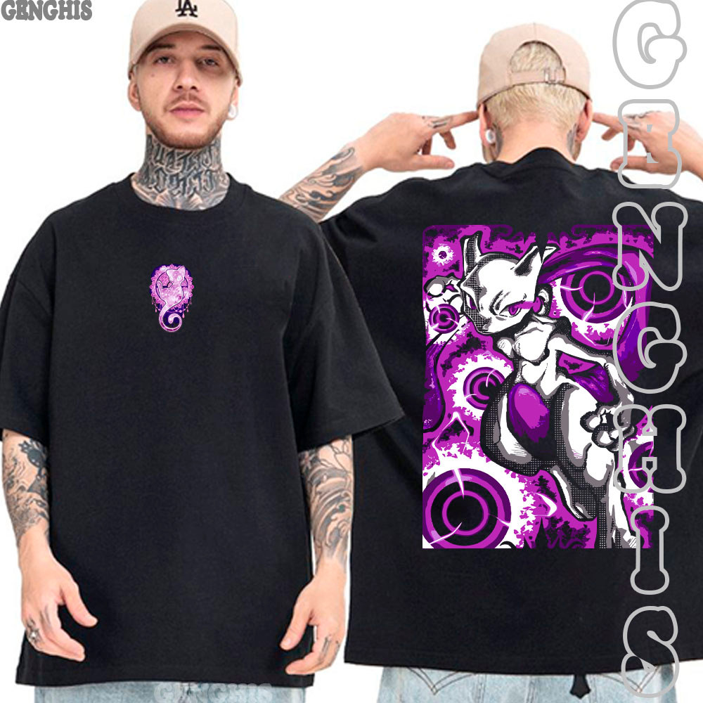 Camiseta Mewtwo Pokemon Tipo Psíquico Camisa Basica e Oversized Algodão
