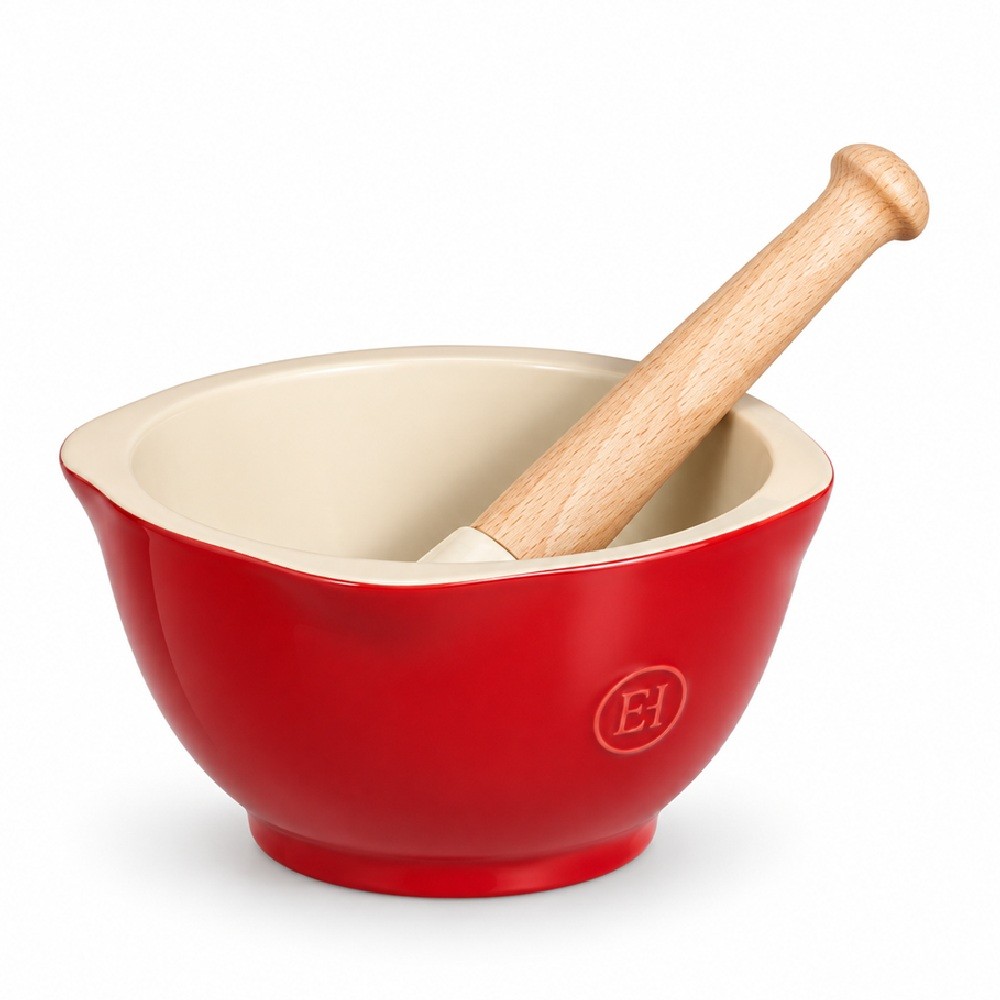 MORTAR EMILE HENRY 14CM COM PILÃO EM CERÂMICA VERMELHO 33803034