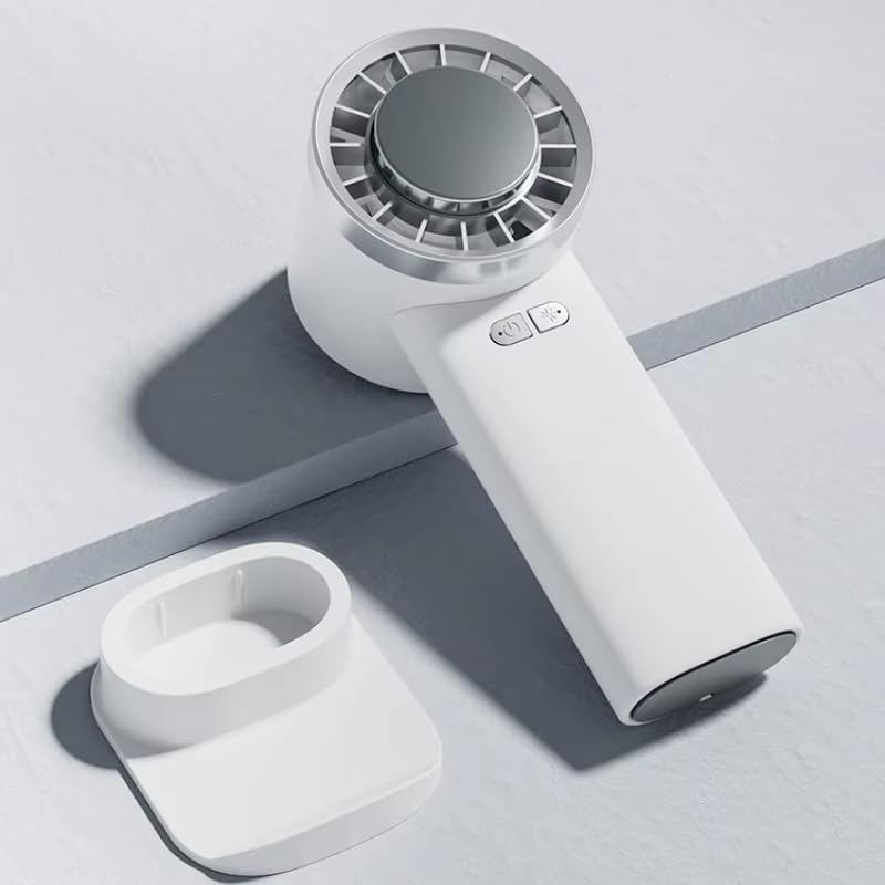 Mini Ventilador Recarregável Portátil USB Com 3 Velocidades Turbo Mode e Base para Celular
