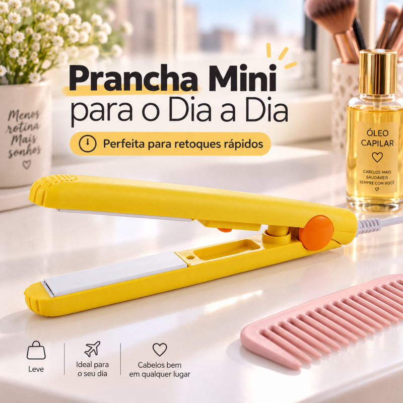 Mini Alisador De Cabelo De Cerâmica Premium , Chapinha Compacta De Tamanho De Viagem Com Placas De Calor Uniforme , Mode