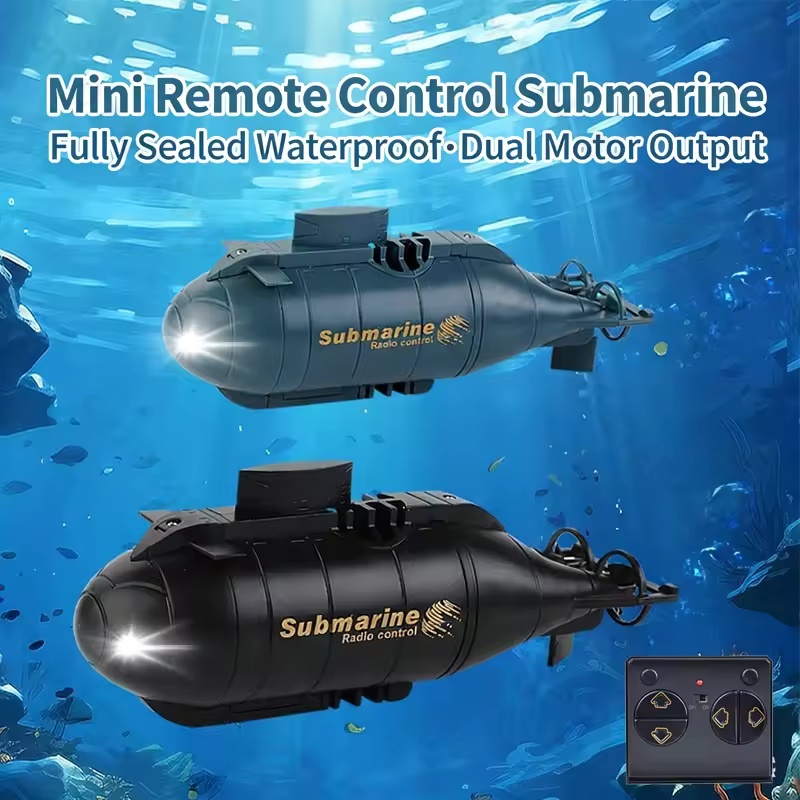 Rc Submarino Mini Barco 0.1 M/s Velocidade De Controle Remoto À Prova Dwaterproof Água Mergulho Brinquedo Simulação Mode