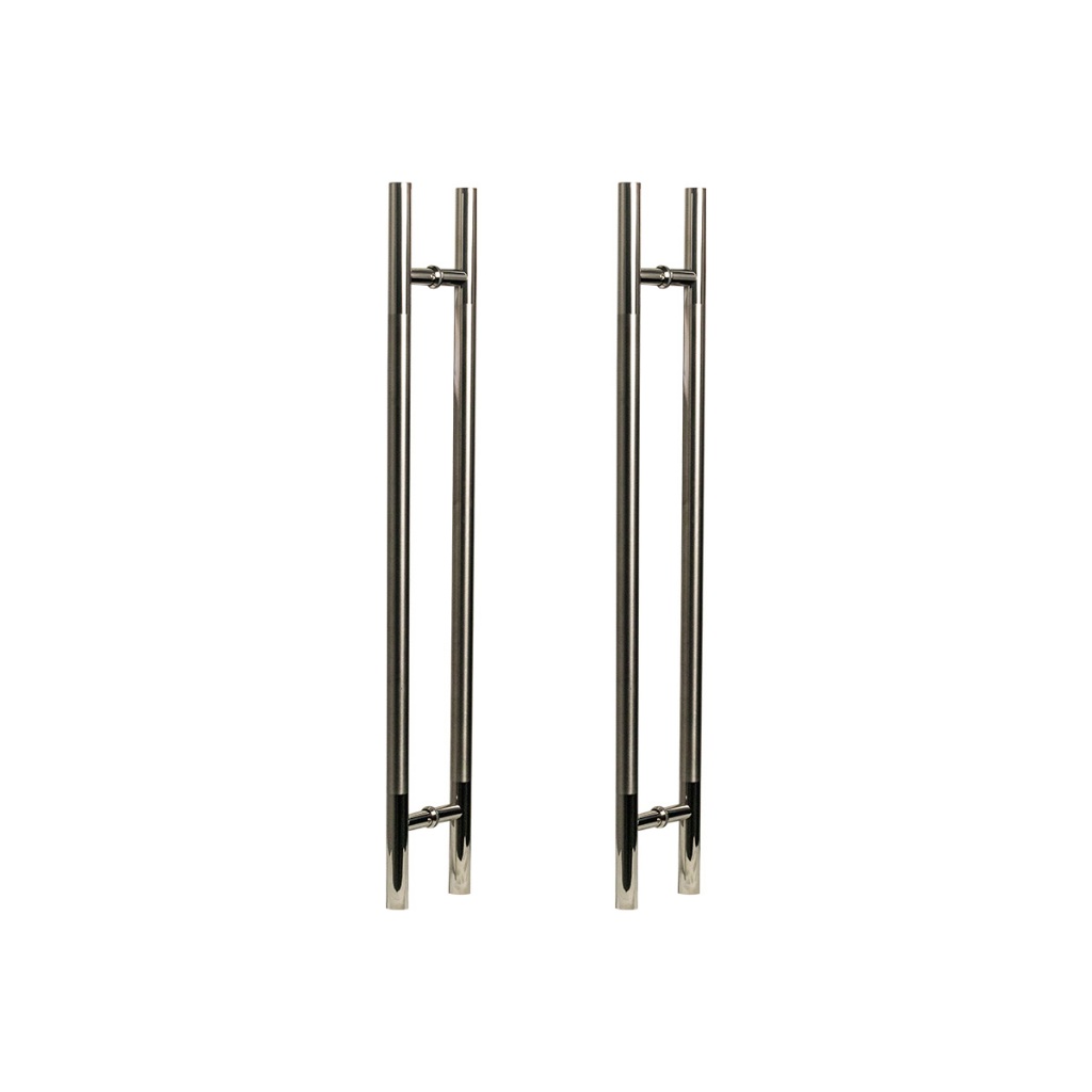 2 Puxador De Porta Vita 50cm Duplo Vidro Pivotante Madeira