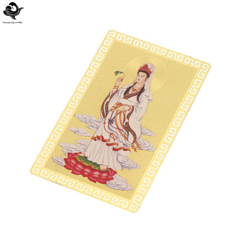 PFG Nanwu Guanyin Bodhisattva Cartão Coração Sutra De Bronze Paz Ouro Lu Bênção FG