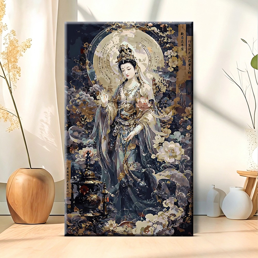 Pintura Por Números/Arte De Parede/Em Tela/Decoração De Sala De Estar Casa/Papel Guanyin Bodhisattva