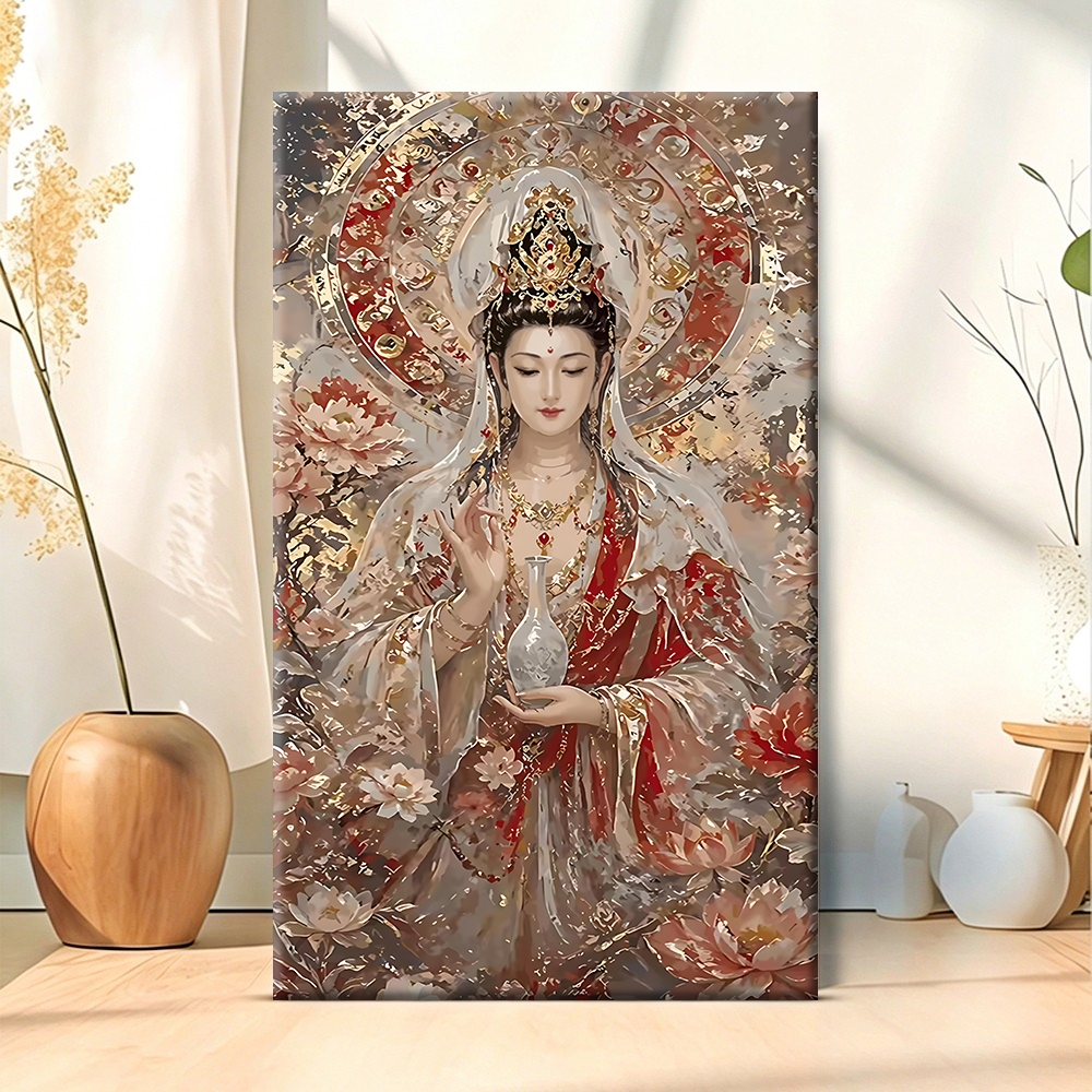 Pintura Por Números/Arte De Parede/Em Tela/Decoração De Sala De Estar Casa/Papel Guanyin Bodhisattva