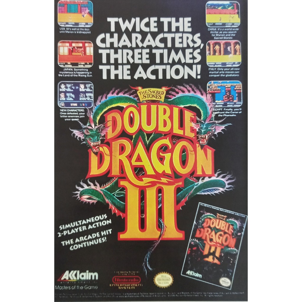Poster A3 Decorativo Double Dragon 3 Vintage 42x29,7 Sem moldura