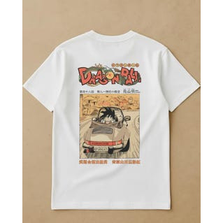 Camiseta Masculina Feminina Oversized Estampa Dragon Ball Goku Carro T-shirt Streetwear Vintage Anime Japonês Unissex