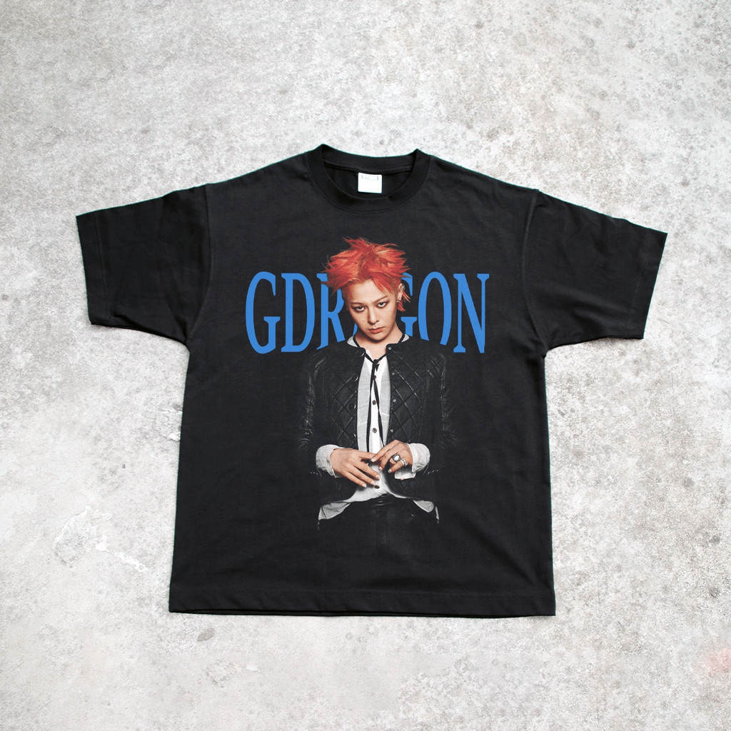 Camiseta estampada premium em puro algodão Camiseta Masculina G-Dragon Retrato Vintage Básica Oversized 100% Algodão Con