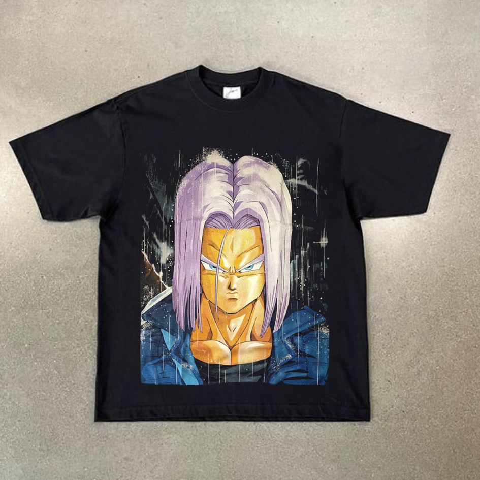 Camiseta Masculina Dragon Ball Trunks Sayajin Anime Manga Vintage Estampada Confortavel Autent