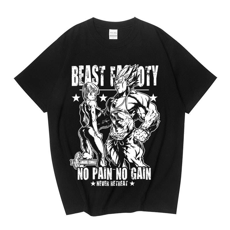 Camiseta Unissex Dragon Ball Vegeta Bulma Anime Treino Vintage Envelhecida Estampada Confortavel Estilosa Academia