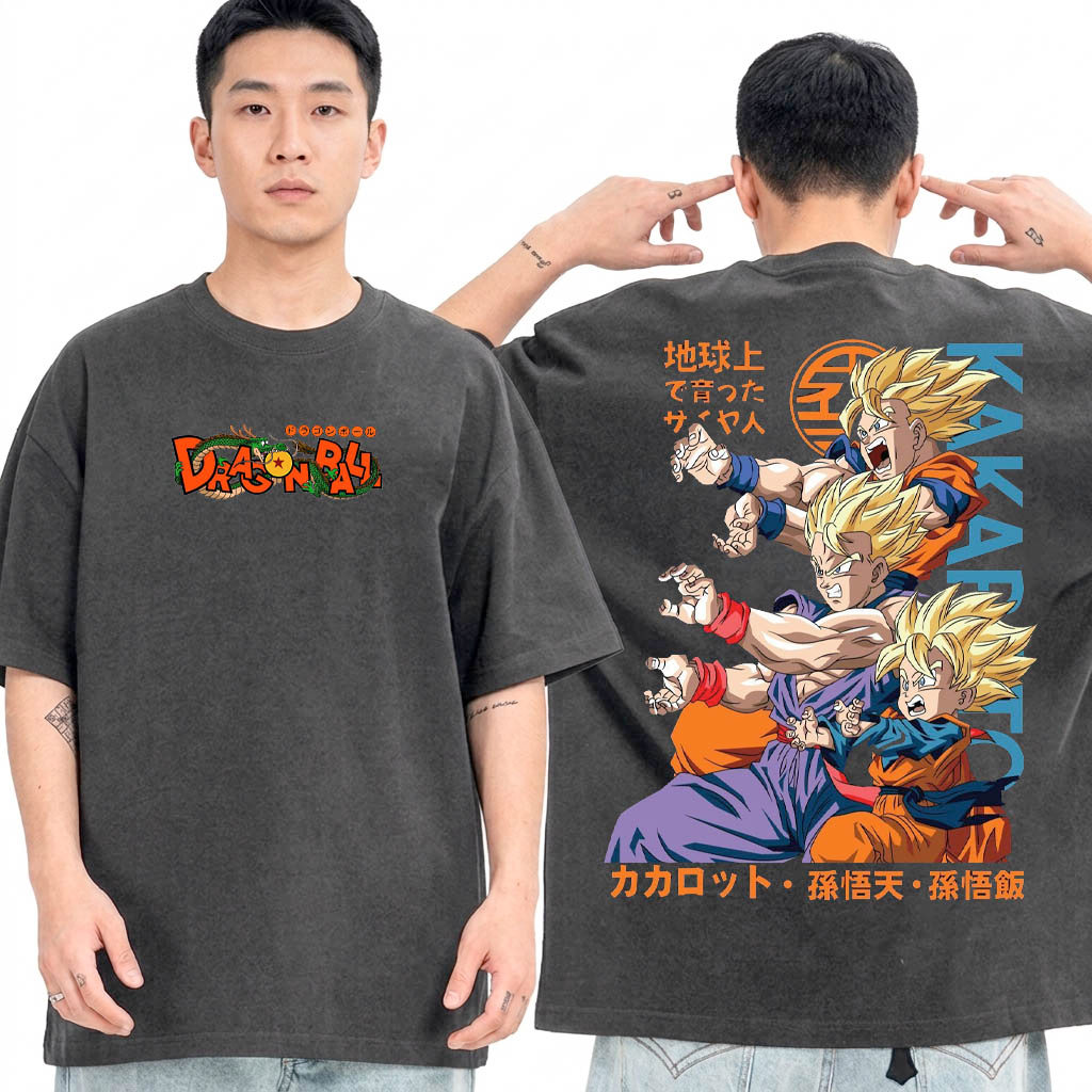 Camiseta Vintage DBZ Classico Dragon Ball Goku Camisa Basico Algodão