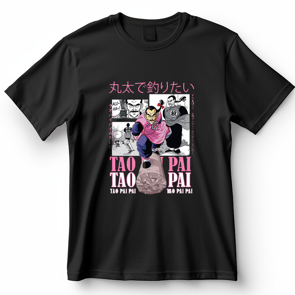Camiseta Dragon Ball Tao Pai Pai Estampa Mangá Vintage Rosa Blusa Camisa 100% Algodão