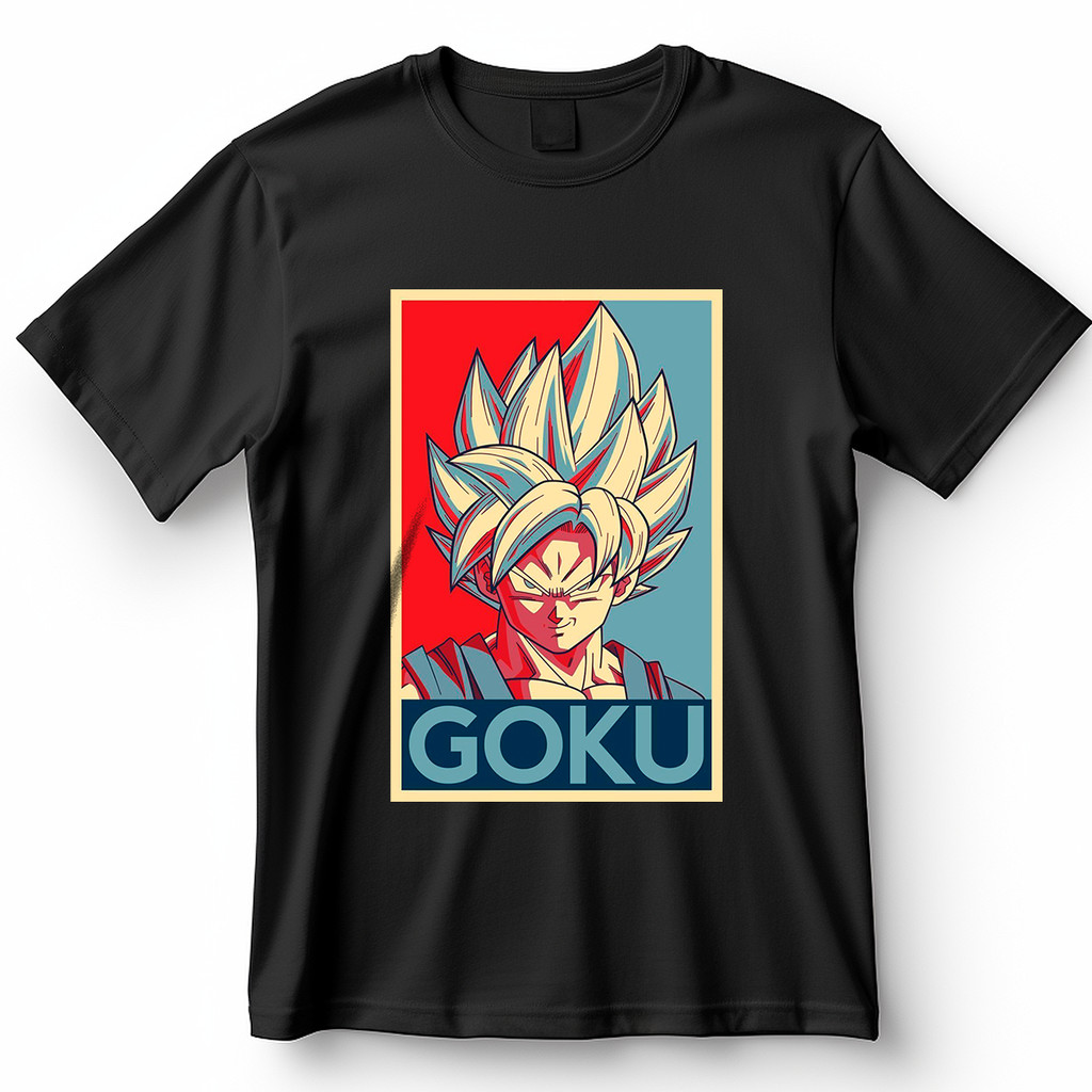 Camiseta Goku Dragon Ball Super Saiyajin Estilo Pôster Vintage Colorido Blusa Camisa 100% Algodão