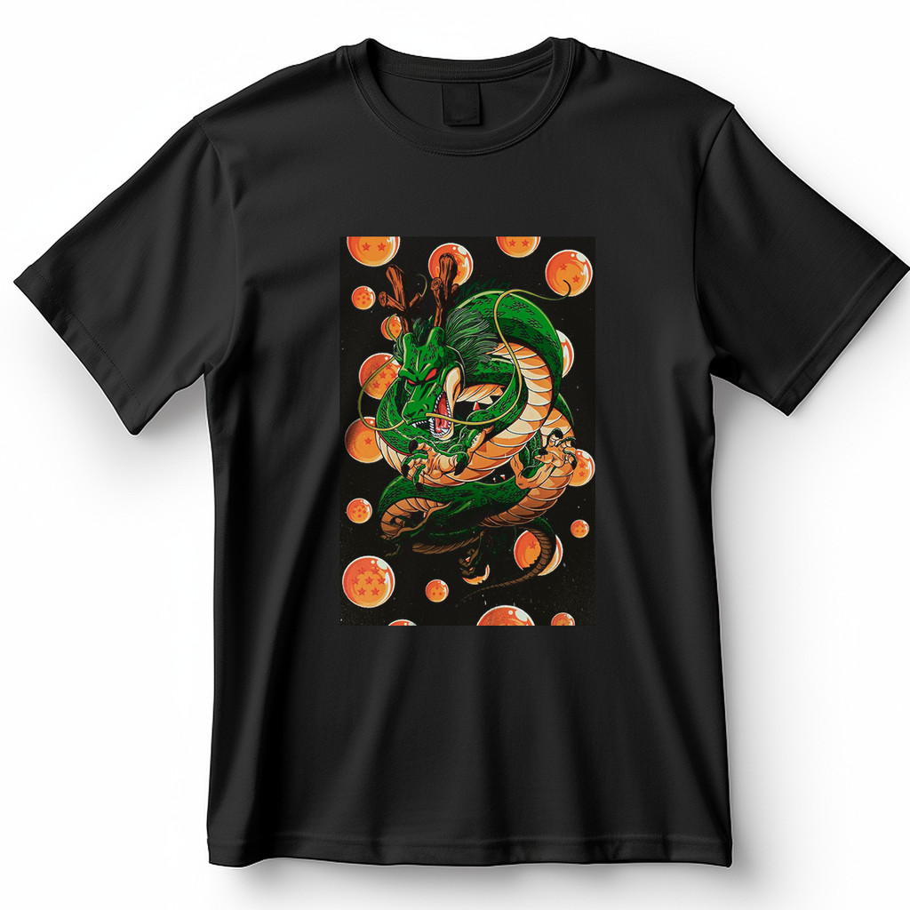 Camiseta Shenlong com Esferas do Dragão Dragon Ball Z Estilo Vintage Blusa Camisa 100% Algodão