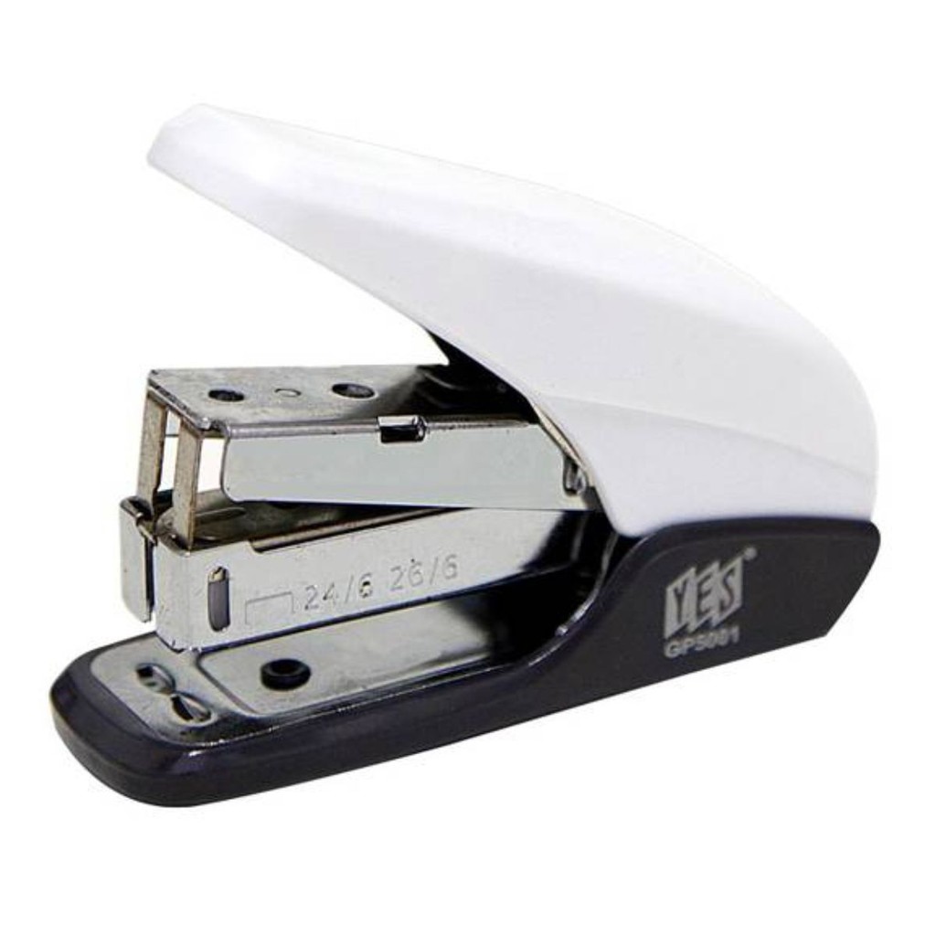 Grampeador Mini Light Force Yes Branco 24/6 24/8 com Extrator Mola Resistente Retração Automática