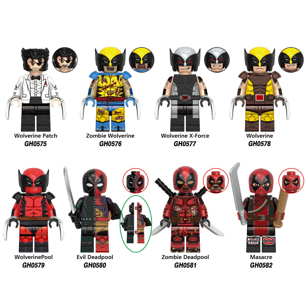 Novo Deadpool & Wolverine X-Force Venompool Wolverinepool Masacre Mini Bloco De Construção Figura Brinquedos