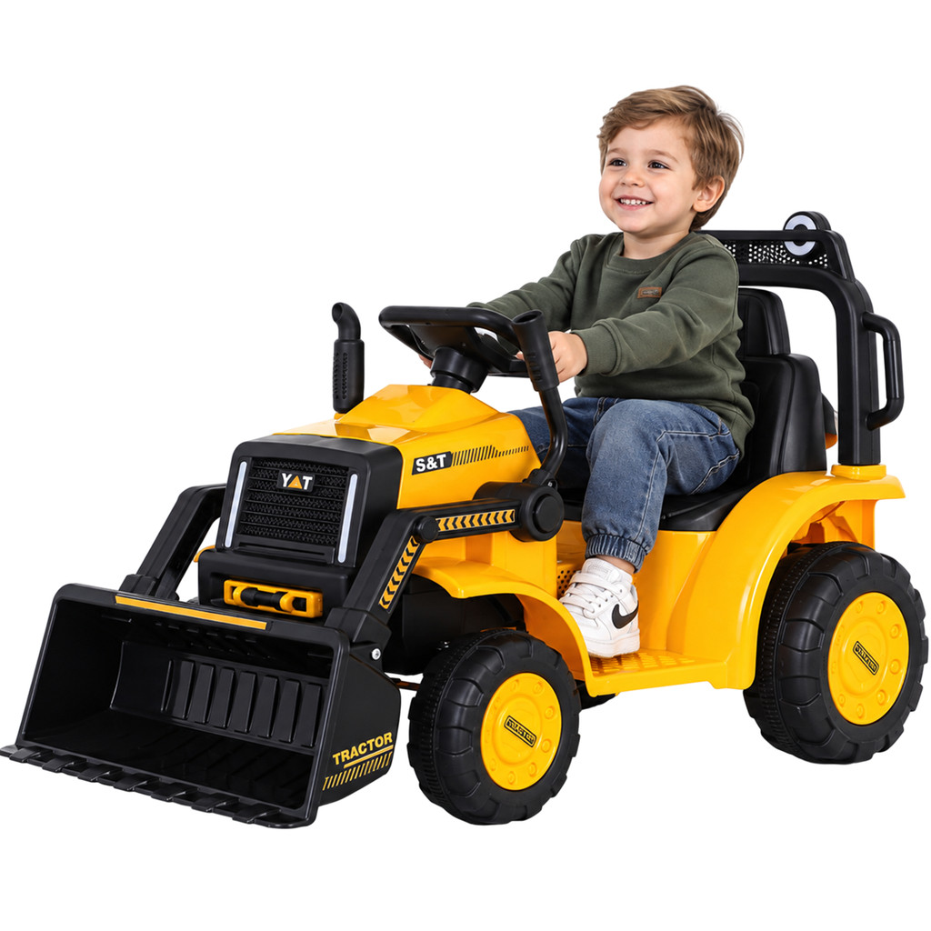 Trator Elétrico Infantil Bang Toys Mini Force Amarelo 6V