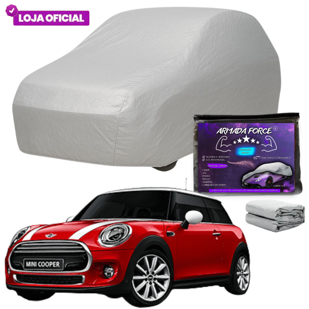 Capa Cobrir Carro Mini Cooper One Armada Force Forro Total 100% Impermeável Protege Sol Chuva Poeira