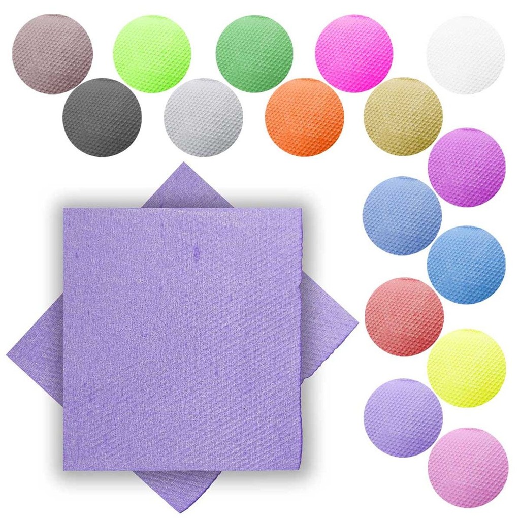 Kit 50 Guardanapos de Papel Liso 20x22cm para Aniversário e Decoração