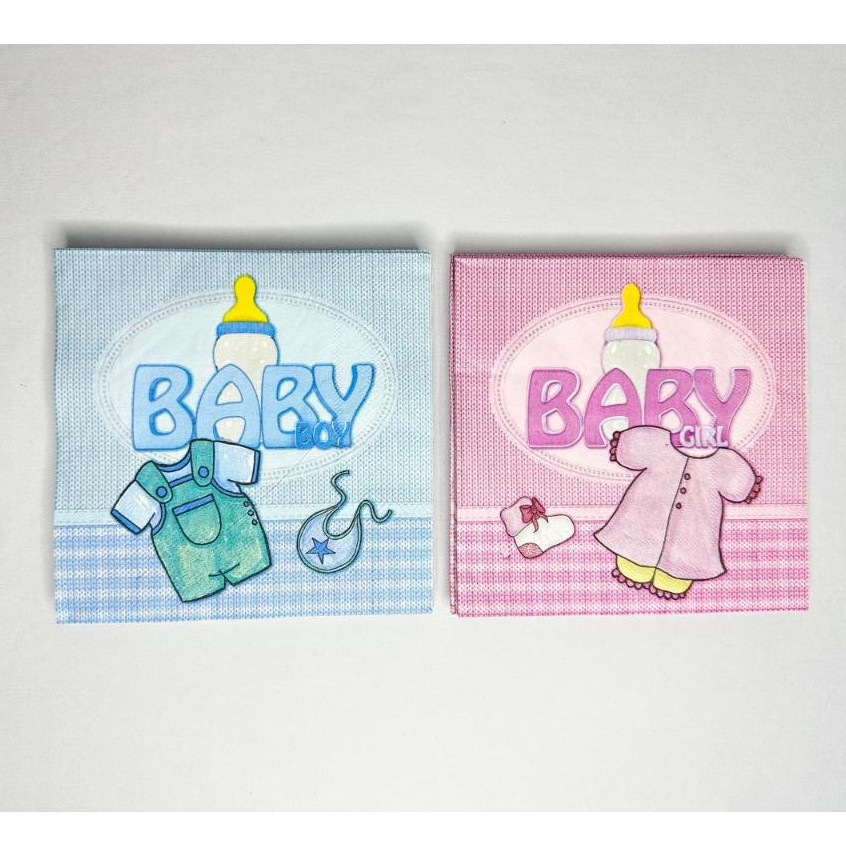 20un Guardanapo Chá de Bebê Chá Revelação Folha Dupla 33x33cm Colorido Descartável
