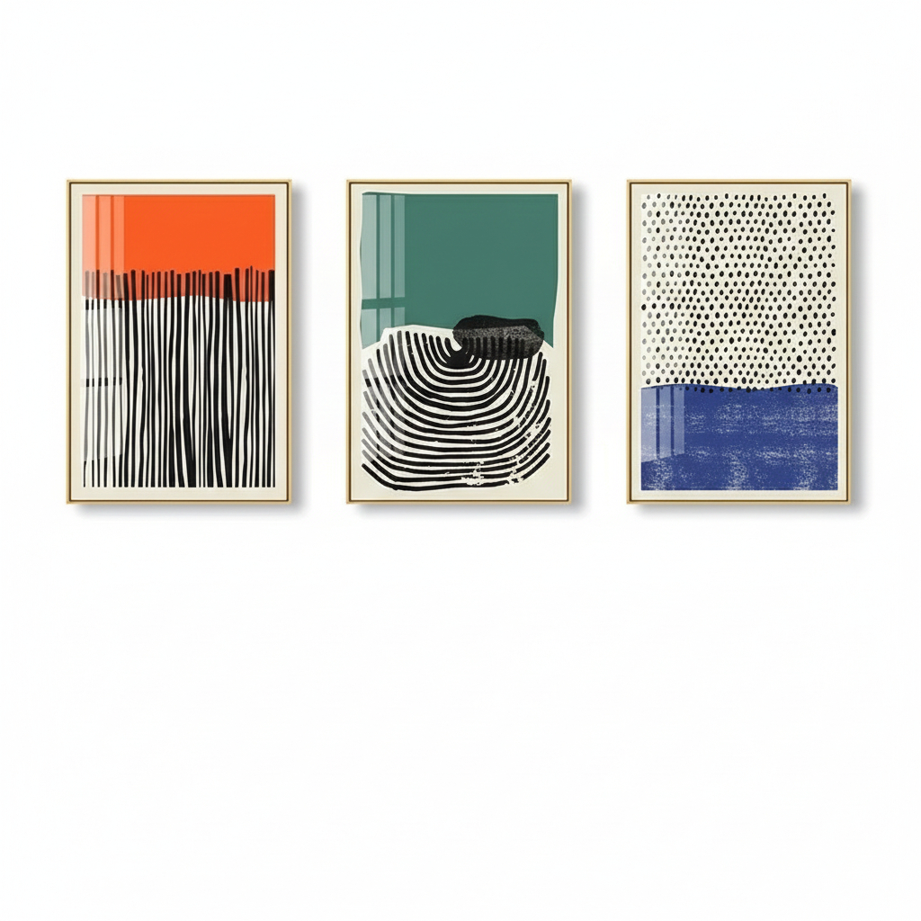 Quadro decorativo Moderno colorido abstrato geométrico nordic arte para decoração de casa (3 peças)