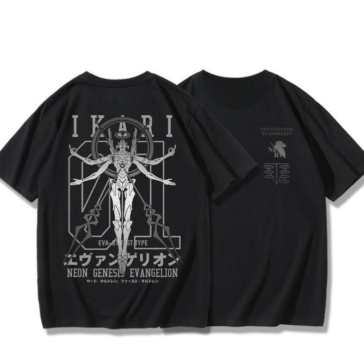 Camiseta Premium em Algodão Puro Camiseta Unissex Algodão Anime EVA Evangelion Genesis Ikari