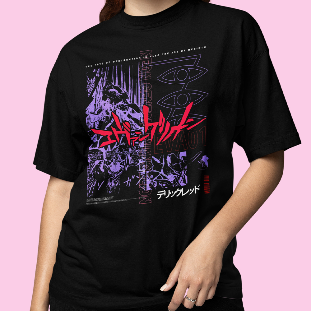 Camiseta Unissex Algodão Anime Neon Genesis Evangelion Eva 01