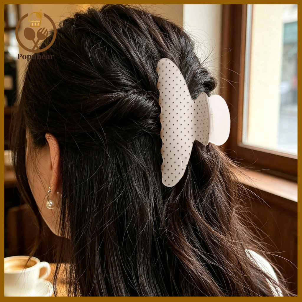 Hair Claw Clips Strong Hold Clip Polka Dot for Women – Lightweight Acrylic Non-slip Jaw Accessory for Updo Bun Half-up