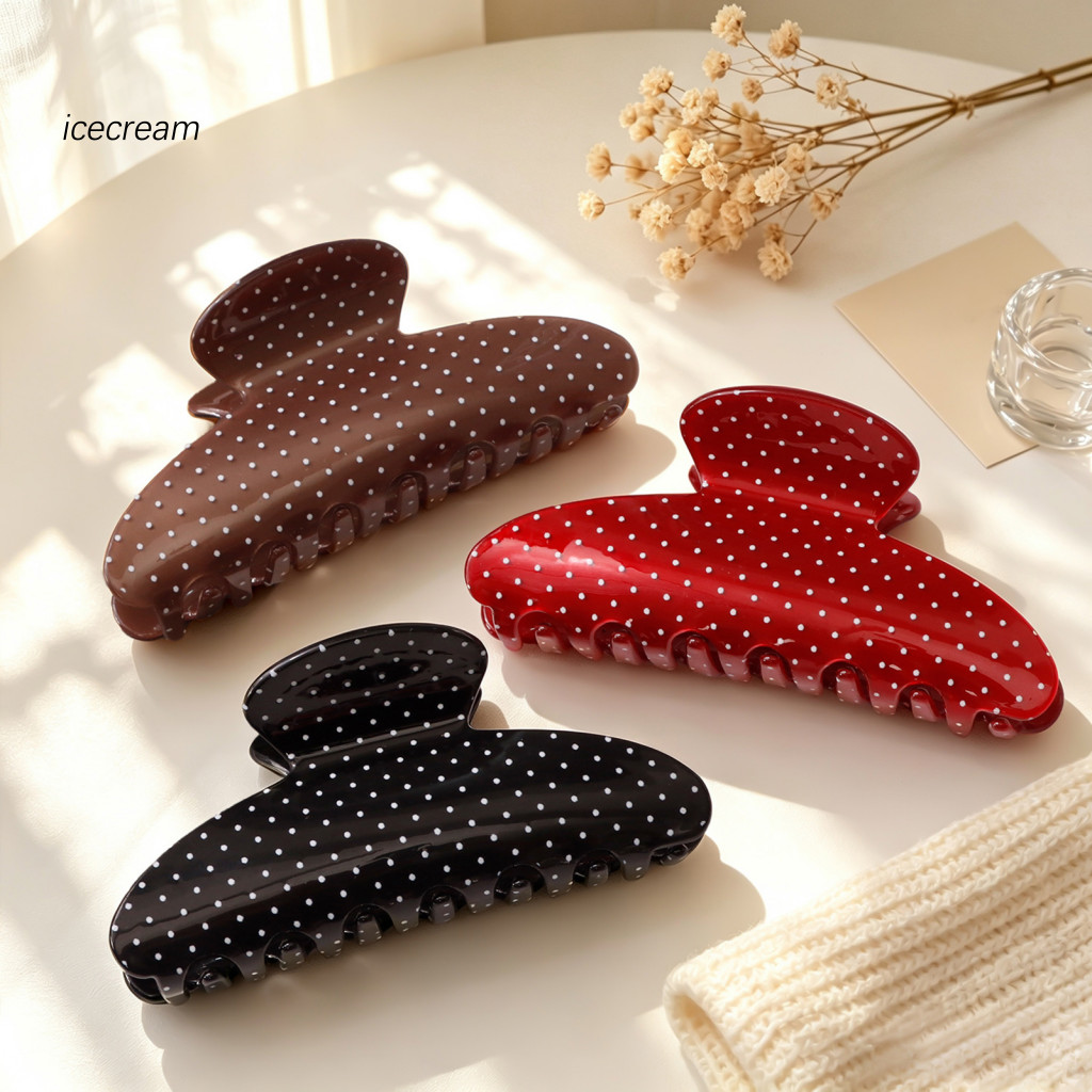 Hair Claw Clips Barrettes for Women Polka Dot Clip for – Lightweight Acrylic Non-slip Jaw Strong Hold Accessory for Up